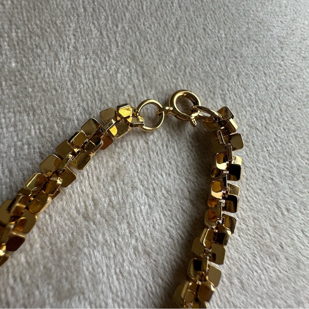 Vintage Gold Tone Square Link Long Chain Necklace 36” Opera Length Statement - Picture 7 of 12